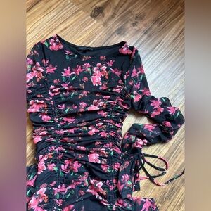 Dance & Marvel Black and Pink Floral Blouse